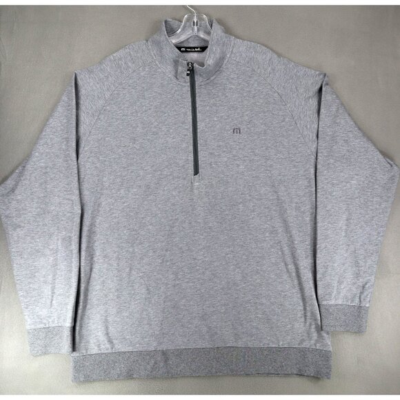 Travis Mathew Jacket Men XXL 2XL Gray 1/4 Zip Pullover Sweatshirt Pockets Golf - Picture 1 of 8